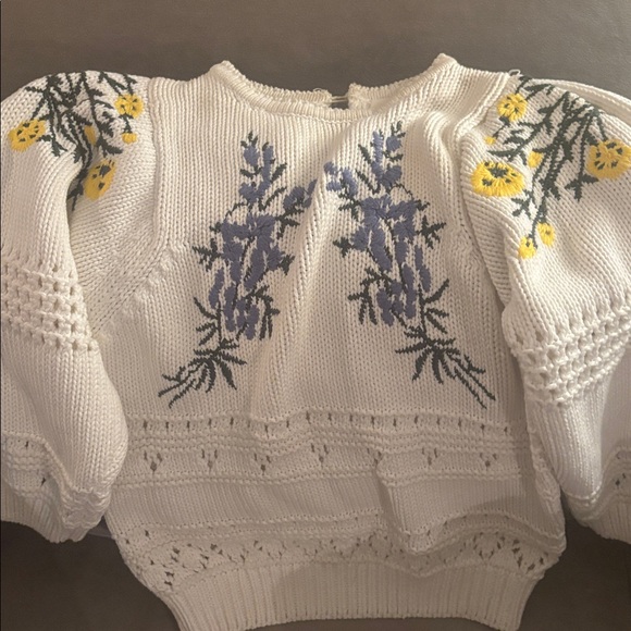 ba&sh White Sweater with Floral Embroidery - Picture 4 of 5
